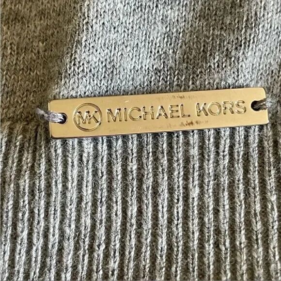 Michael Kors Gray Asymetrical Long Sleeves Knit Drape Open Front Cardigan L - Picture 13 of 14